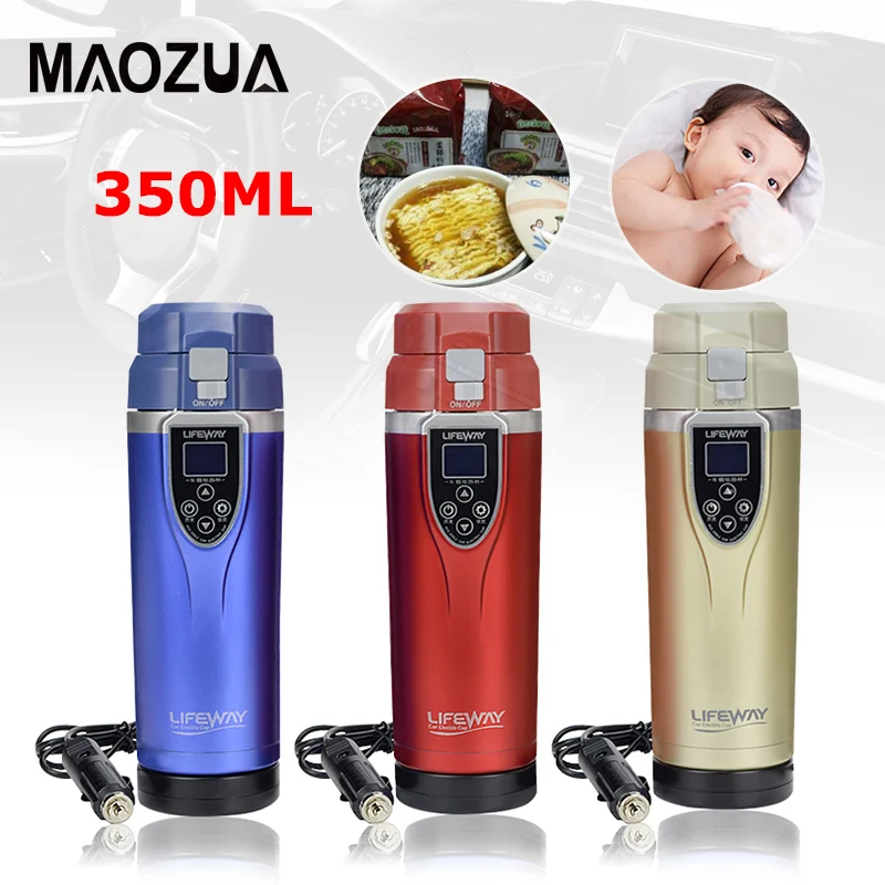 350Ml Auto Car Heating Cup Electric Heated Mug 12V/24V Adjustable Temperature Electric Thermos Portable Travel Kettle in the Car