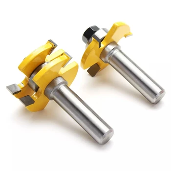 

2pcs Lock Miter Router Bit 1/2 Inch Shank Tongue and Groove Glue Joint Set