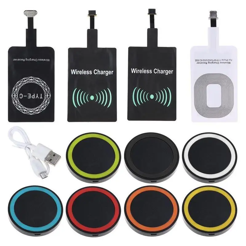 

Mini Desktop Qi Wireless Charger Pad With Fast Wireless Charging Receiver Kit For Iphone 5/5s/5c/se/6/6s/6plus/6splus/7/7plus