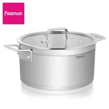 Серия FISSMAN FOBUS Кастрюля со стеклянной крышкой Индукционная кастрюля из нержавеющей стали