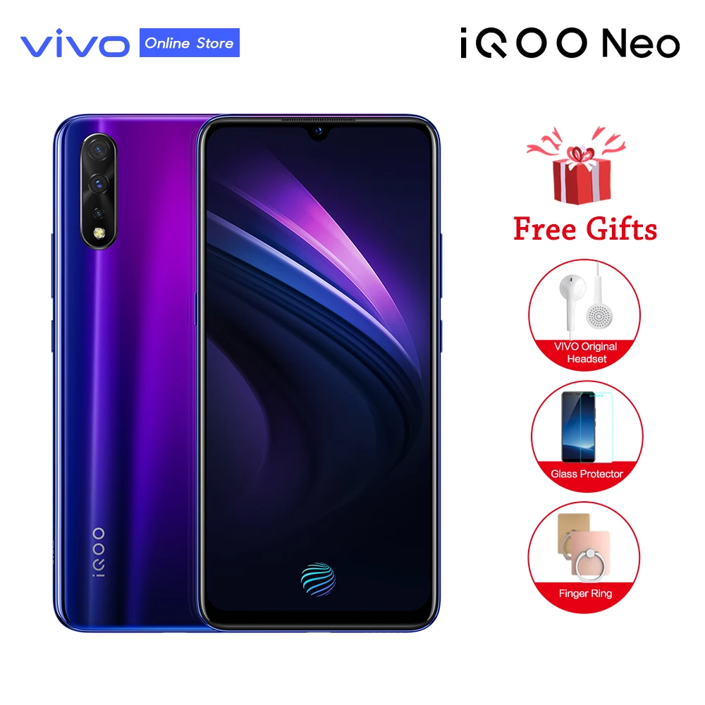 

Original vivo iQOO Neo celular Mobile Phone 6.38" Screen 6G 128G Snapdragon845 Octa Core Android 9 4500mAh Big Battery Smartphon