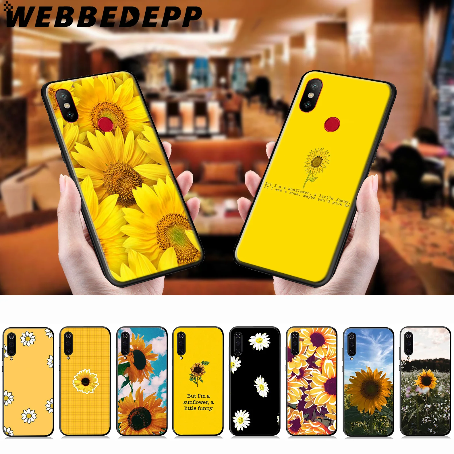 WEBBEDEPP желтый мягкий чехол с подсолнухом для Xiaomi Mi 9T 9 8 SE 6 A1 A2 A3 Lite MiA1 MiA2 MiA3 F1 MAX 3 Mi8 CC9E