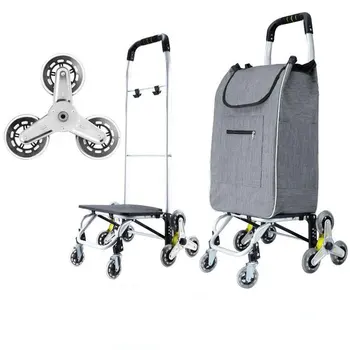 

Grocery Cart Small Cart Aluminum Alloy Trolley Car Climbing Building Folding Portable Household Cart Trolley Folding Shopping Ca