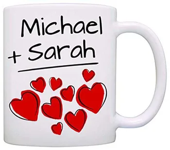 

Personalized Custom name! His and Her Couples Wedding Gift Mug, I love my Husband Wife Mom and Dad Romantic Coffee Cup, Printed