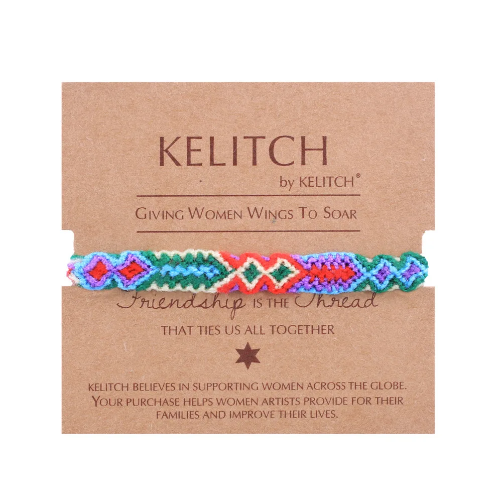 KELITCH браслеты дружбы с мягкой хлопковой нитью Цвет Бохо браслеты ручной работы из веревки этнический очаровательный браслет на цепочке