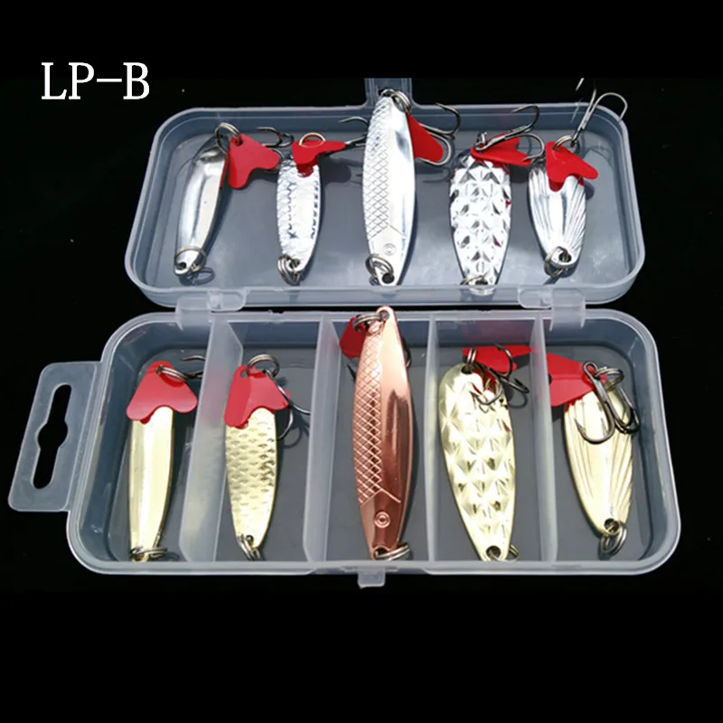 10pcsWith Box Metal Spoon Set Fishing Lure Pesca Peche Tackle Wobblers Hard Lures Isca Artificial Fresh Water Sequin Paillette | Спорт и