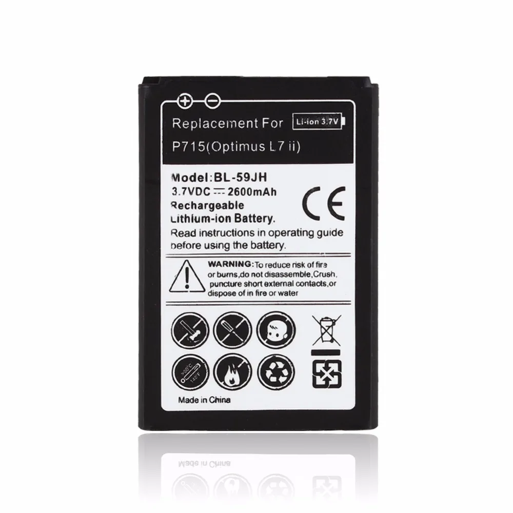 2600mAh High Capacity BL 59JH Battery P715 for LG Optimus L7 II Dual P715  F5 F3 VS870 Ludid2 P703 Phone Replacement Batteria-in Mobile Phone  Batteries from ...