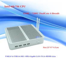 2017 новые Skylake Intel Core i5 6360U/Intel kabylake i5 7200U Mini PC Windows 10 Max 3.1 ГГц 4 К HD HTPC Бесплатная доставка безвентиляторный