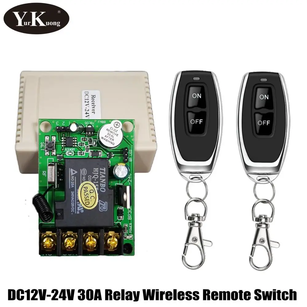 Моторный водяной насос RF беспроводной переключатель DC 12 В 13V14V15V16V18V 24 В 30A реле РЧ пульт дистанционного управления ASK умный дом обучение высокой мощности