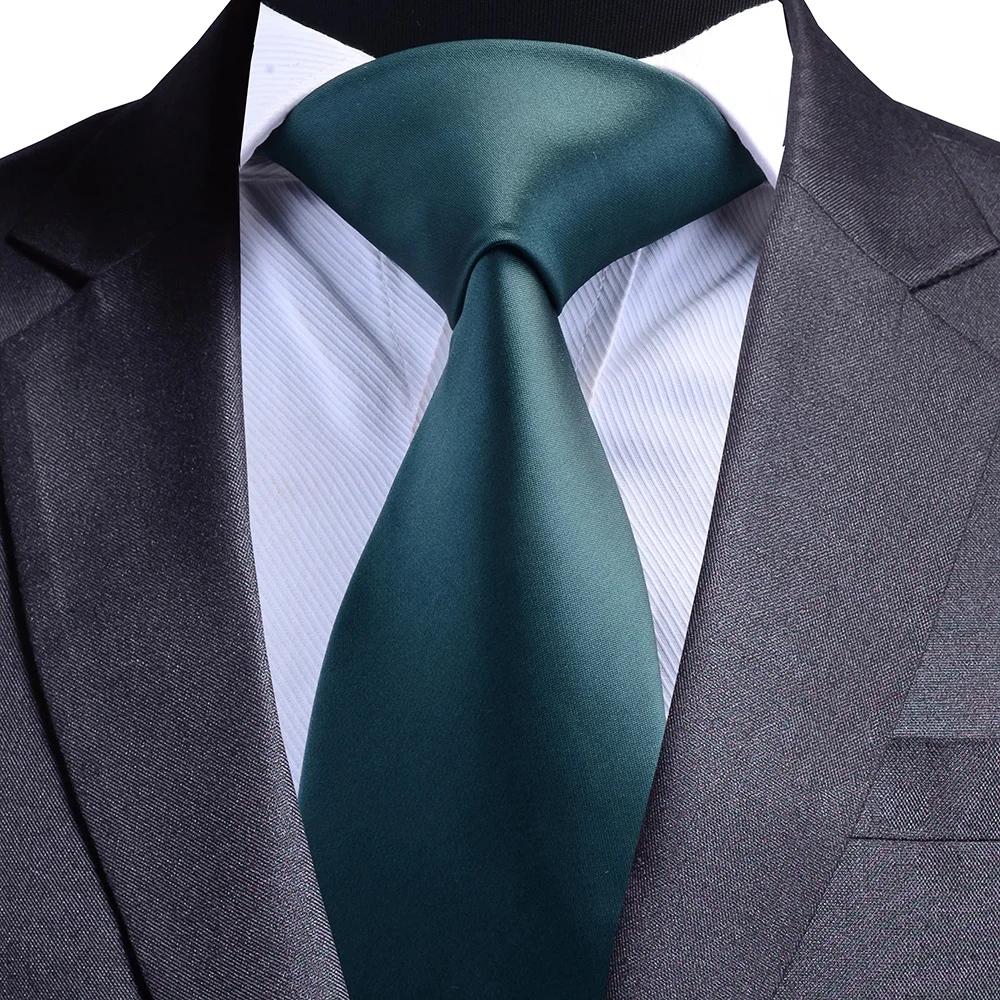 

GUSLESON Quality Silk Solid Tie 8cm Waterproof Necktie For Business Wedding Classic Mens Red Blue Black Ties Corbatas Fashion