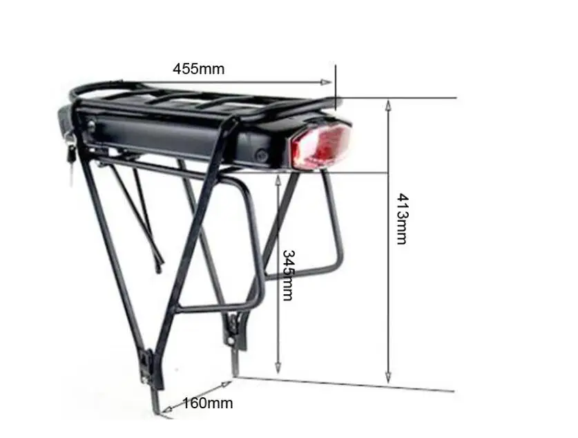 Excellent 36V 48V Electric Bicycle Rear Rack Battery 10ah 13h 17.5Ah eBike Lithium-ion Battery Double Layer Luggage Rack 3