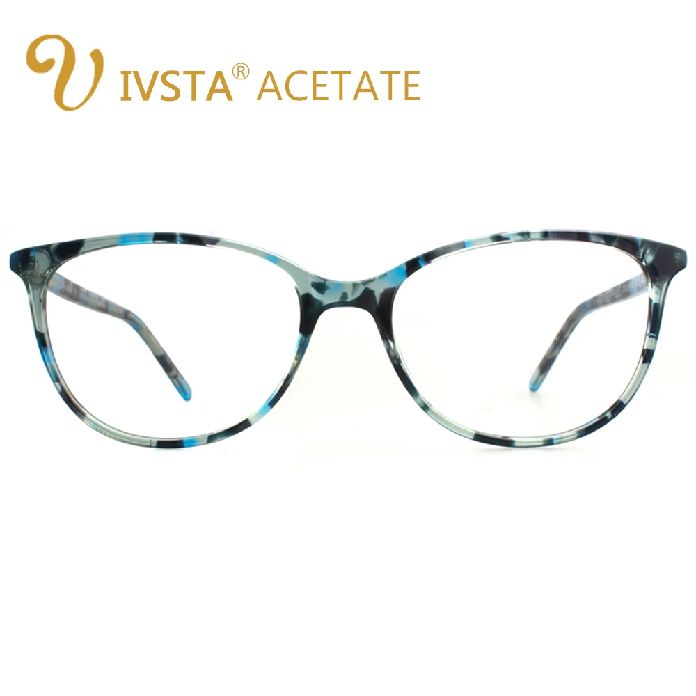 IVSTA ацетатные оправы для очков, оптическая оправа, кошачий глаз, очки для женщин, Demi, розовые, овальные очки для близорукости, прозрачные, ретро