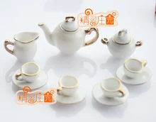 MINI dollhouse miniature Pure line drawing of Phnom Penh mini ceramic tea sets tea and coffee