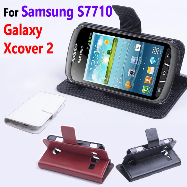 

Leather Case For Samsung Galaxy Xcover 2 S7710 Flip Cover Case With Card Slot For Galaxy Xcover2 S 7710 Leather Case Phone Cases