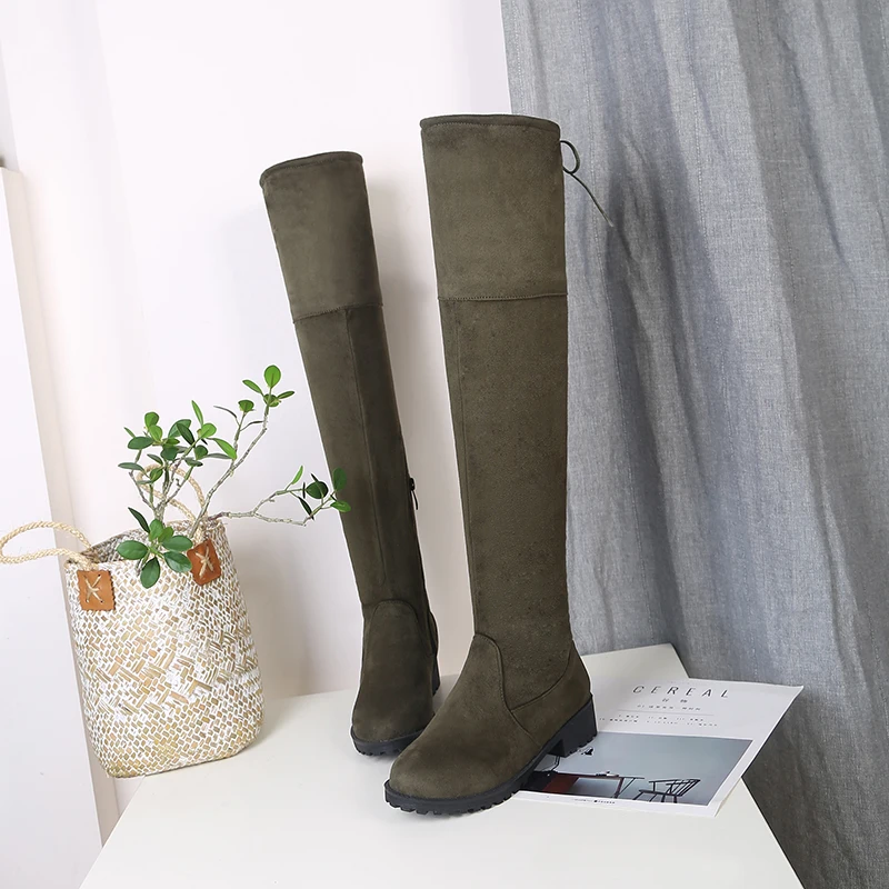 Faux Suede Slim Boots Sexy over the knee high women fashion winter thigh high boots shoes woman 33 35 37 38 39 42 43 45 46