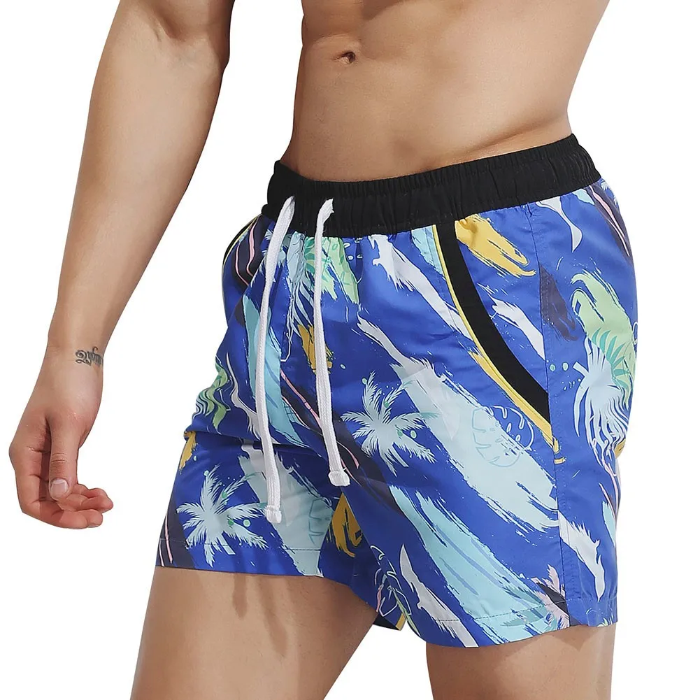 

2018 Summer Mens Elastic Beach Shorts Cotton Male Shorts Breathable Swim Trunks Pants Swimwear Shorts Slim Wear Bikini Swimsuit