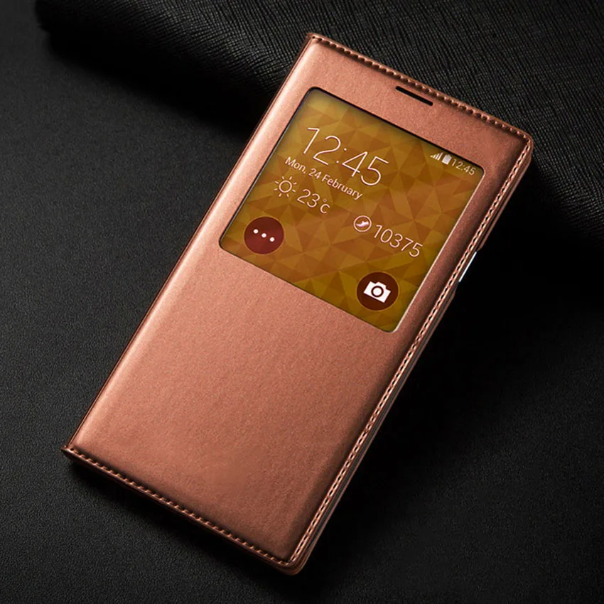 

S5 Mini Without Original Chip Phone Case Leather Flip Back Cover For Samsung Galaxy S5 Mini G800 G800F G800H