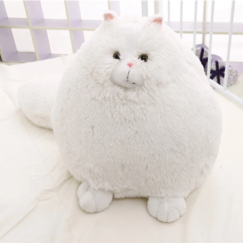 1 шт. пушистый супер мягкий белый персидский кот с большим хвостом плюшевый котенок животное игрушка подарок для детей мяч форма 30 см