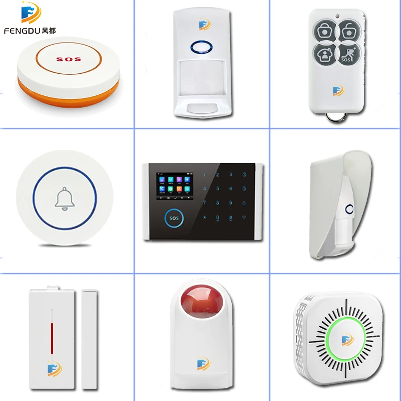 

DIY complete door PIR smoke Siren doorbell SOS remote accessories for the our NEW FD106 WIFI home security GSM alarm system