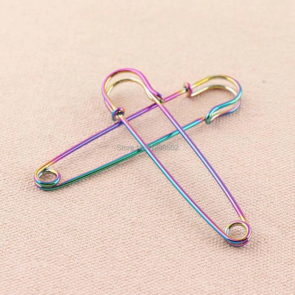 10pcs/lot 3inch rainbow Fashion large size colorful brooch pin Safety