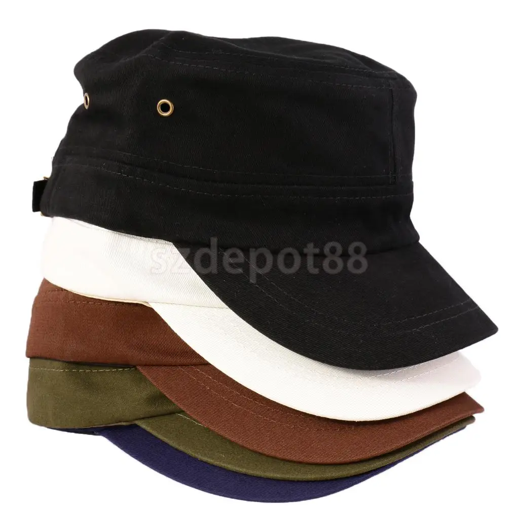 Unisex Cotton Twill Crops Hat Flat Top Ball Cap Sun Sports Baseball Hat Casquette Capin Men's