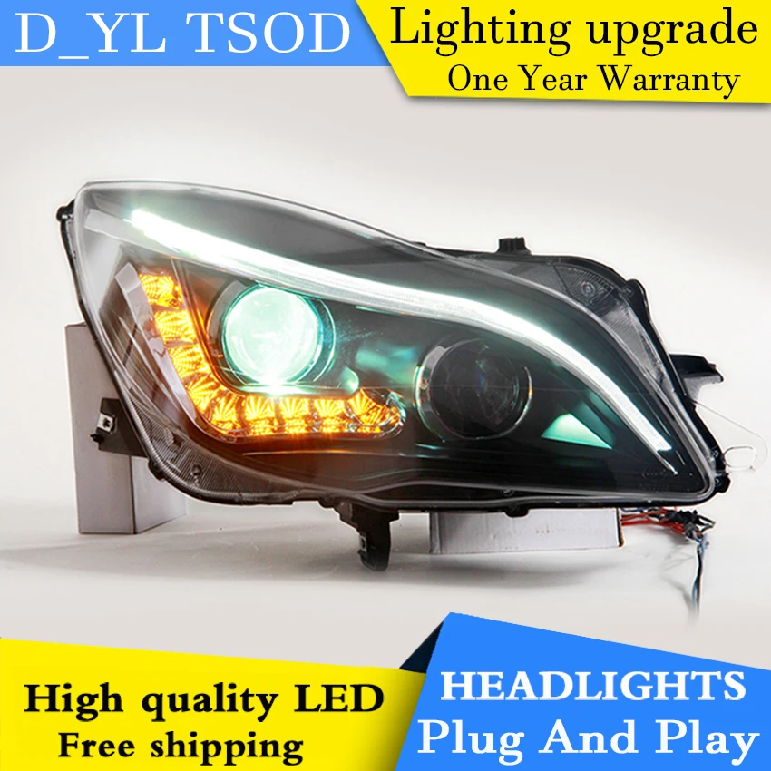 

Car Styling LED Head Lamp for New Regal headlights 2014-2015 Regal led headlight led drl H7 hid Q5 Bi-Xenon Lens low beam
