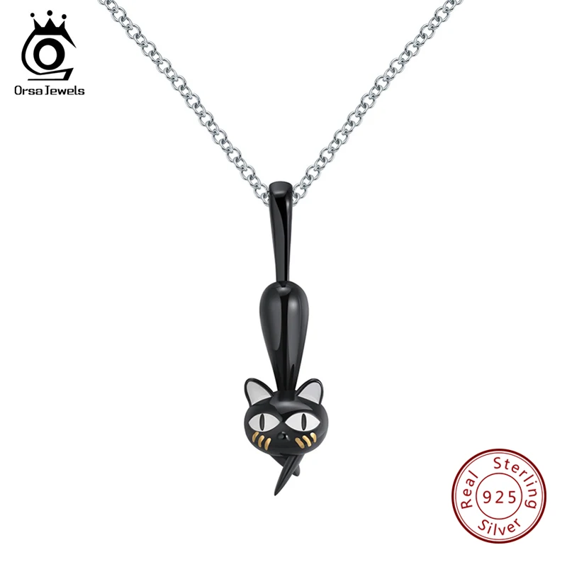 ORSA JEWELS подлинный 100% Стерлинговое Серебро 925 пробы кулон ожерелье черный пистолет