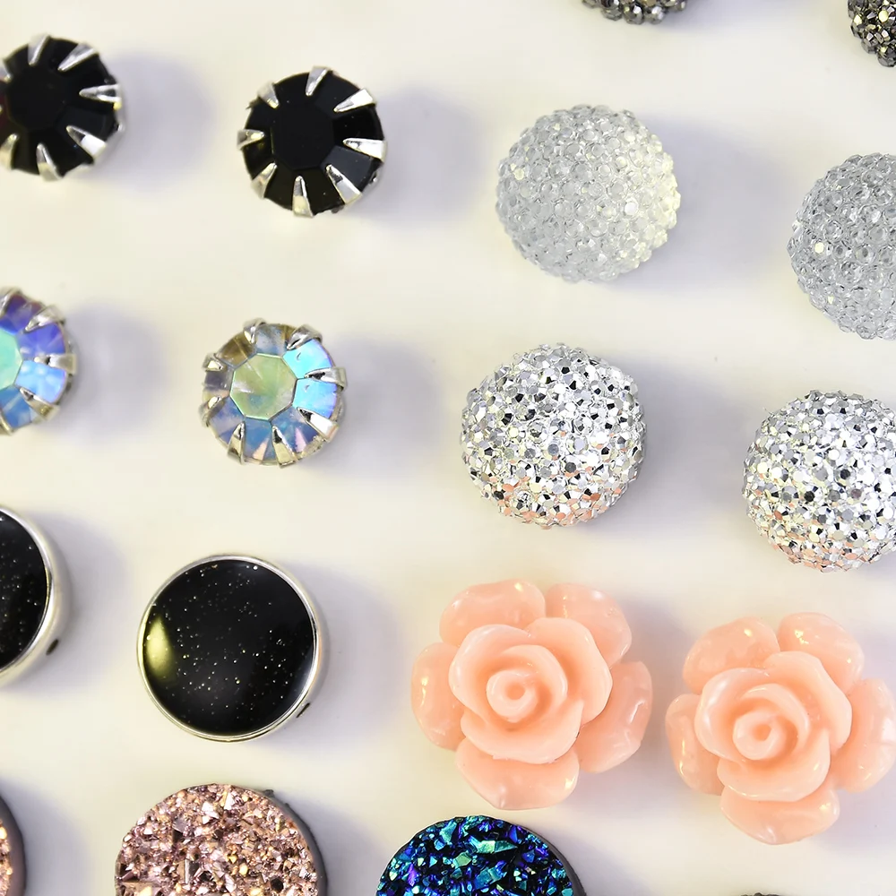 12 pairs/set Crystal 2019 New Fashion Earrings Set Women Jewelry Accessories Piercing Ball Stud Earring kit Bijouteria brincos