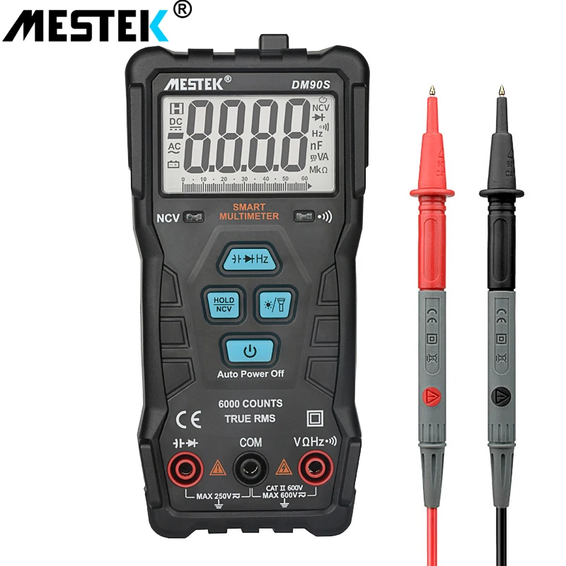 

MESTEK DM90S Automatic Multimeter High Speed Identification Intelligent Full Scale Anti-Burning Portable Measure Tool