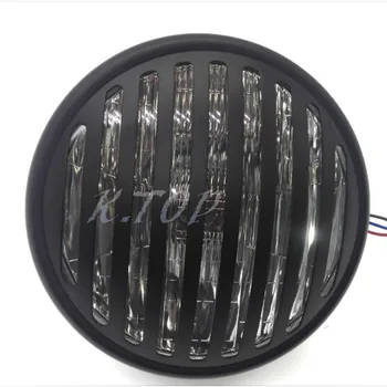 

ZORBYZ 7'' Black Bullet Fence Grill Cover Front Light Headlight For Harley Honda Suzuki