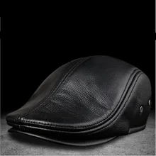 Натуральная Воловья кожа кепки s модные козырьки Воздухопроницаемый дизайн шляпы Роскошные бейсболки с ушной раковиной MZ02