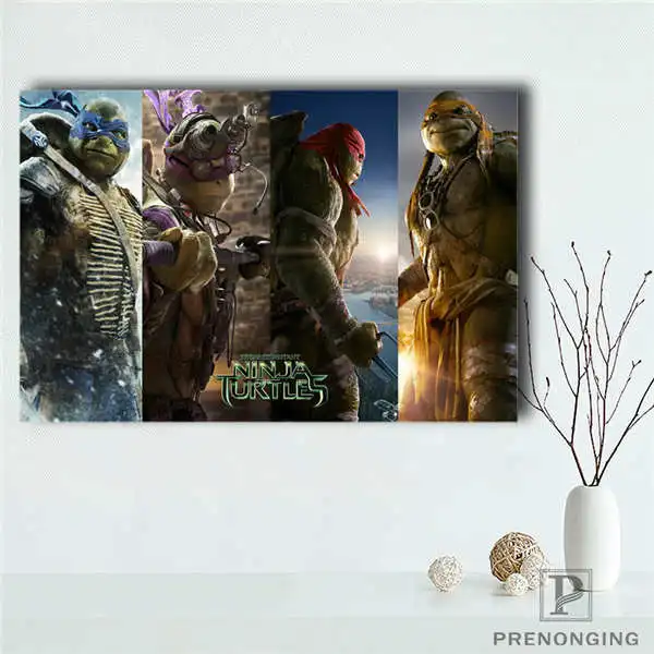 Холст постер из шелковой ткани плакат, Подростковый мутант ниндзя плакат "черепахи" Верхний Декор постер комнаты@ 190414-H-14 - Цвет: Коричневый