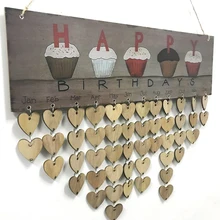 Модный стильный деревянный Доска напоминаний Ply табличка знак семья и календарь друзей DIY деревянный календарь на день рождения