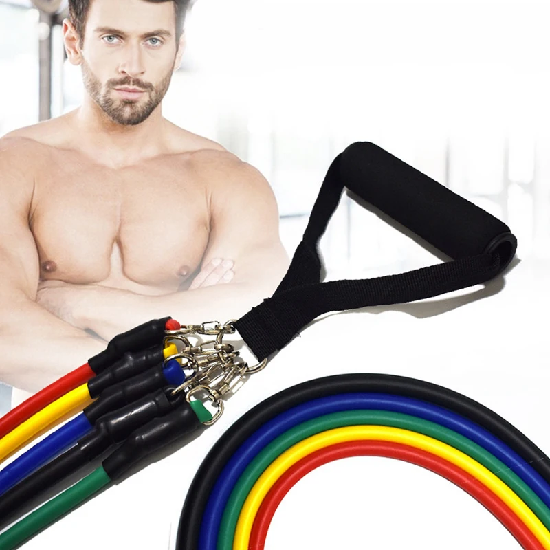 11 Pcs/Set Rubber Expander Elastic Bands Fitness with Bag Latex Resistance Crossfit Training Exercise Yoga Tubes Pull Rope | Спорт и