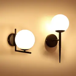 Современный стиль E27 светодиодный настенный светильник скандинавский стеклянный шар настенный светильник для коридора спальни