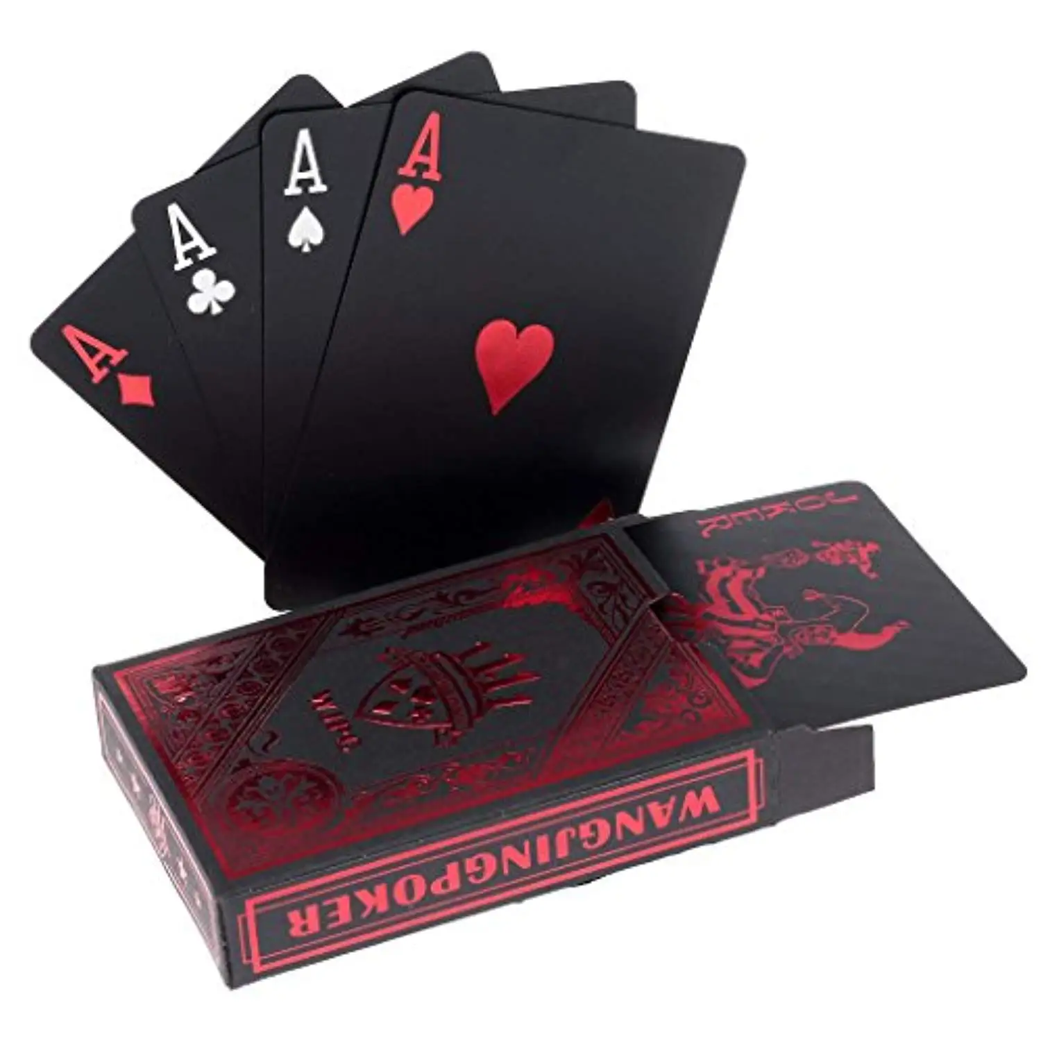 Профессиональные Водонепроницаемые пластиковые покерные карты черные игральные карты пластиковые ПВХ Техасский Холдем покерные карты - Цвет: Красный