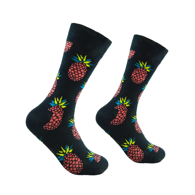 

Rockbottom Size 41-47 Men's Socks British Style Lemon Cherry Pineapple Fruit Long Cotton For Happy Trend Men Socks Big Size