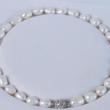 Одиночное STRAND12-13 мм естественный белый барокко пресноводное Жемчужное ожерелье 18"