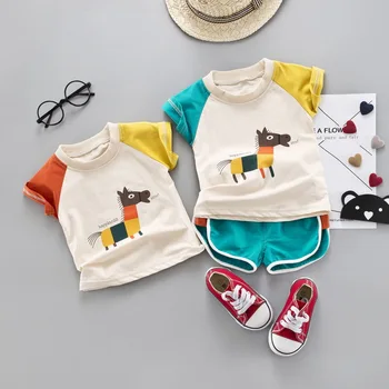 

Summer Infant Baby Boys Clothing Sets Cotton Cartoon T-shirt Tops + Pants 2Pcs Kids Clothes Suits Casual Sportswear Clothing Set