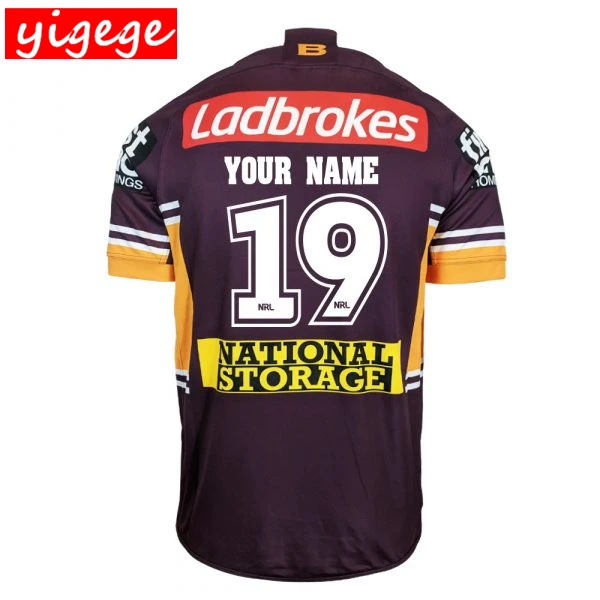 Custom names and numbers 2019 Brisbane Broncos home rugby Jerseys NRL National Rugby League