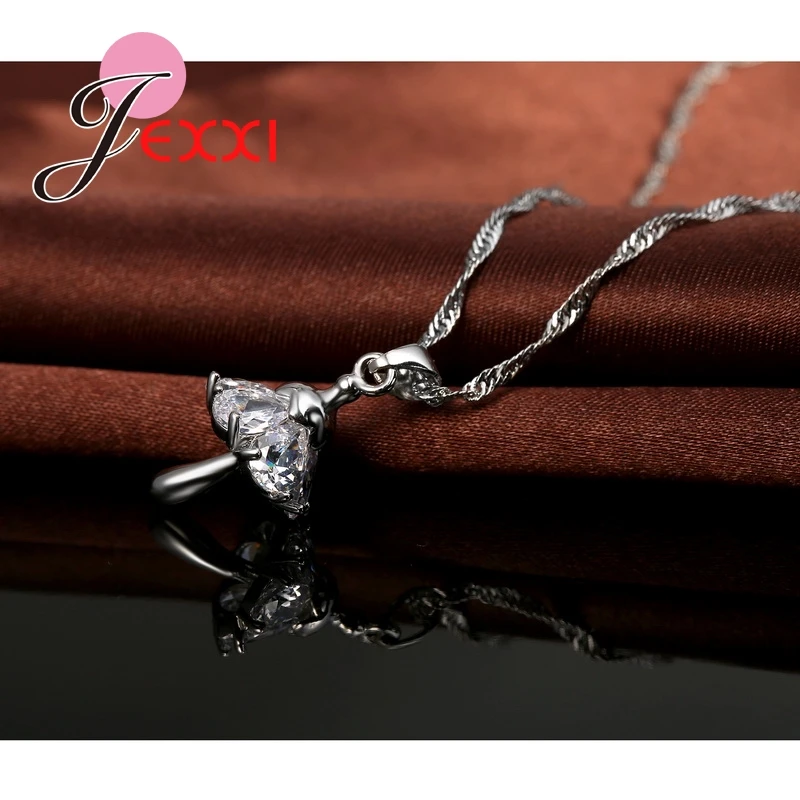 925 Sterling Silber Cubic ia Pilz Anhänger Halskette Ohrringe Brincos Party Engagement Schmuck-Sets
