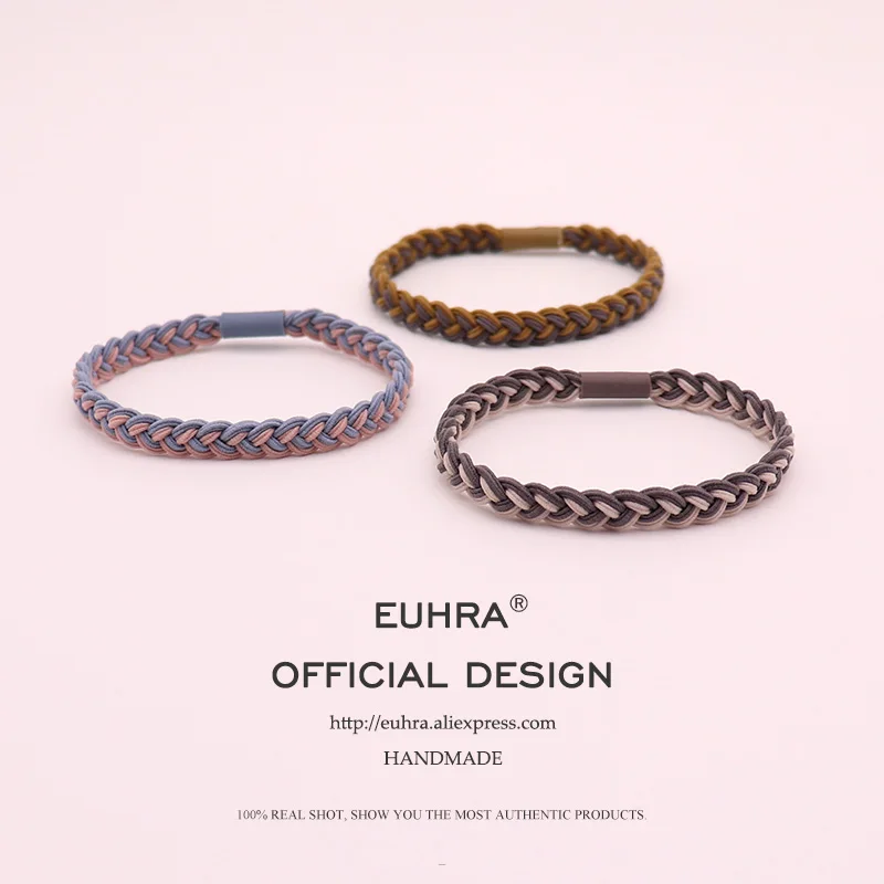 

EUHRA 5 Colors Plait Braided Weave Elastic Hair Bands For Women Girls Hair Band Kid Children Rubber Band