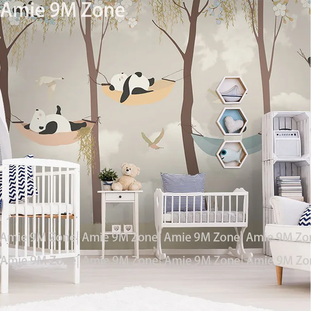 Tuya Art Wallpaper For Kid Room Cartoon Panda S Play Garden Tuya Art Wallpaper For Kid Room Cartoon Panda S Play Garden Child Mural Wallpapers Baby