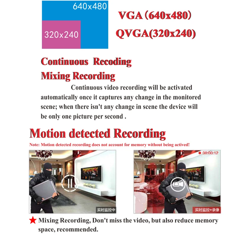  New TF Micro SD Card Mini DVR Video Recorder Support Dual 32GB TF Cards Real time video Record Moti