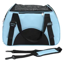 Практичная для домашней собаки, кошки, щенка, переносная сумка-переноска для путешествий, тканевая сумка-тоут, сумка-тоут, голубой цвет