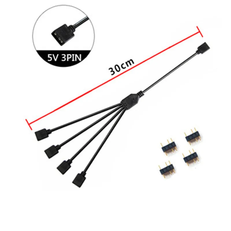 Extension Cable For Motherboard Interface 5V3PIN/12V4PIN AURA RGB 1-2/3/4 Interface Splitter Addressable D-RGB SYNC Hub JST-3Pin