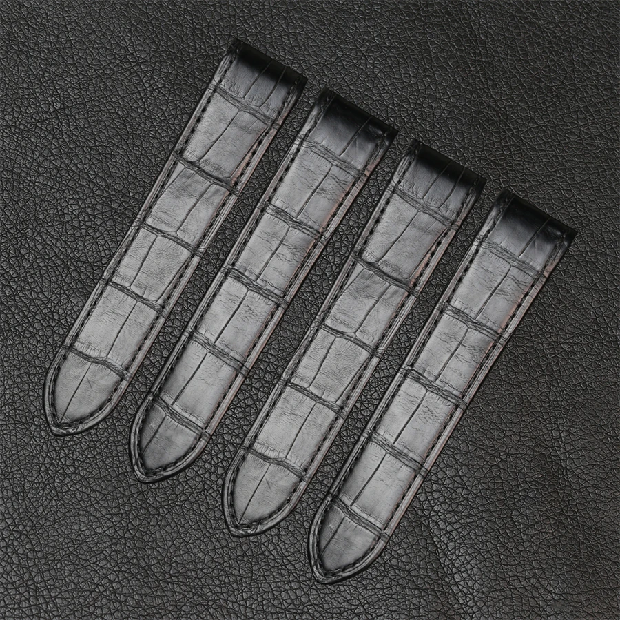 SAUPPO Ремешки для наручных часов подходит Santos Alligator Skin Leahter ремешок 20 мм 23 с