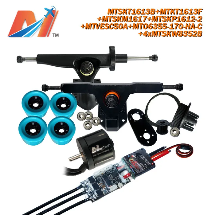 

Maytech remote controlled skateboard 6355 170kv motor and SuperEsc based on vesc and pulley kit eletric skate mount and truck