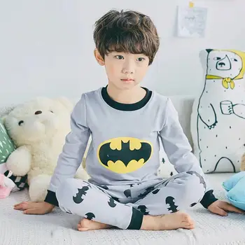 

Children Pajamas Set Cotton Long Sleeve Cartoon Batman Sleepwear Children pijama infantil Pajamas For Girls Bat Man Sleep Suit