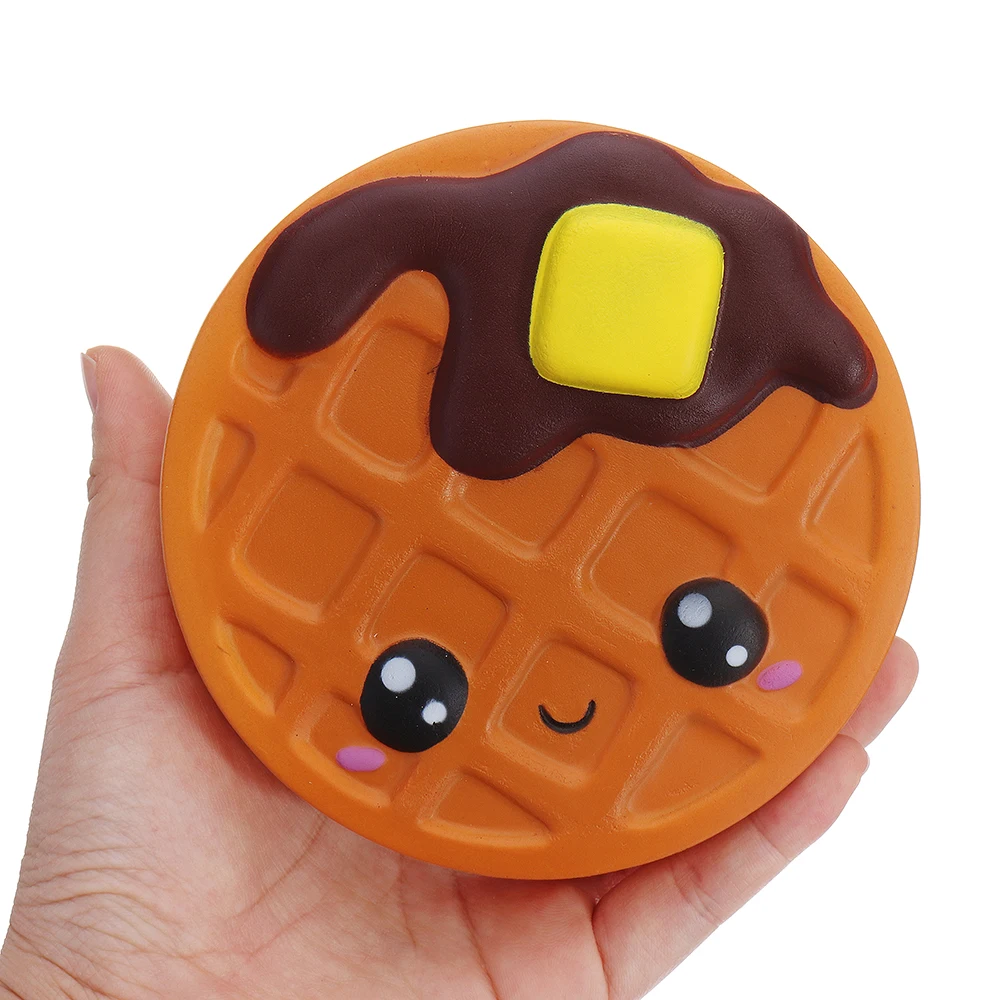 

2018 HOT for Squishy Waffles Cake Squeeze Cartoon toy for Kids Fun Jumbo Squishies Slow Rising Scented Toy Soft Charm Decoration